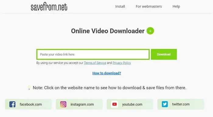 Savefrom.net - Online Video Downloader