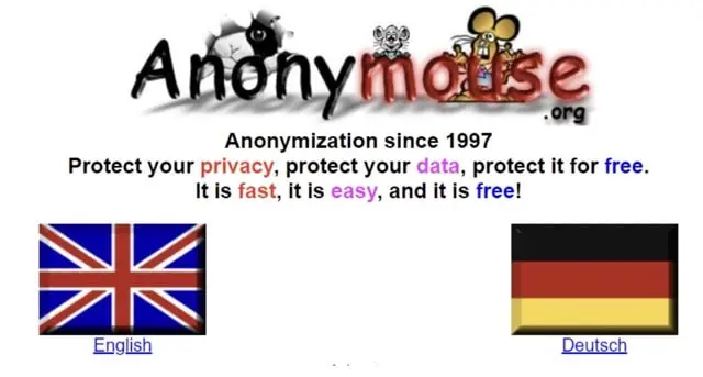 Anonymouse website screenshot