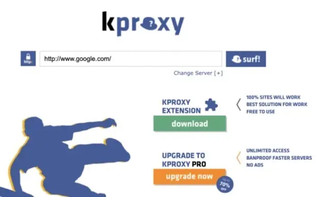 KProcy website screenshot