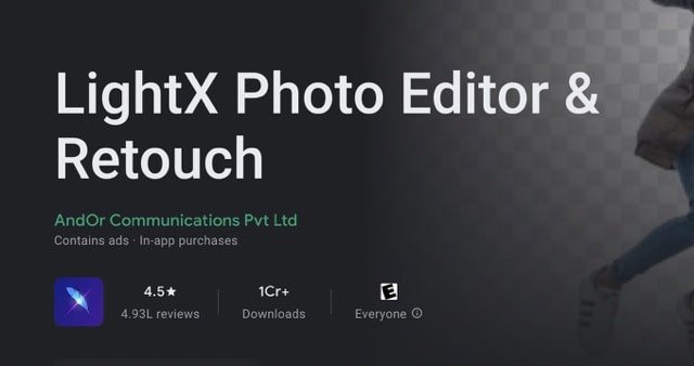 LightX is an easy-to-use photo editing app for android